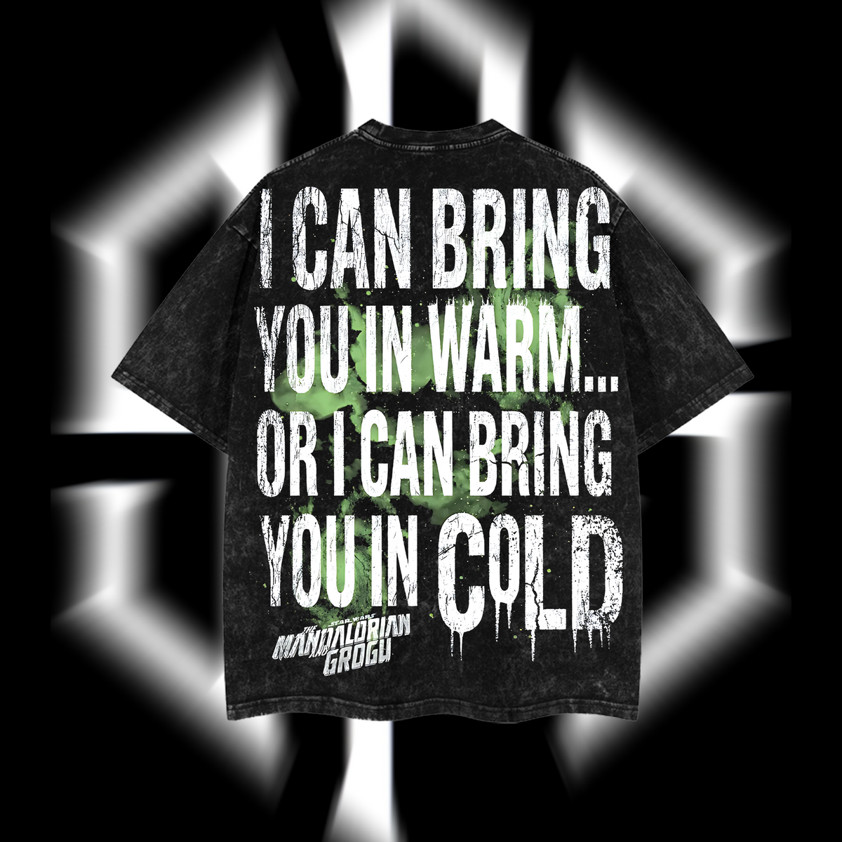 Mandalorian & Grogu – The Clan of Two Star Wars Edition Double-Printed Oversize Lightweight Acid-Washed Premium Cotton T-Shirt