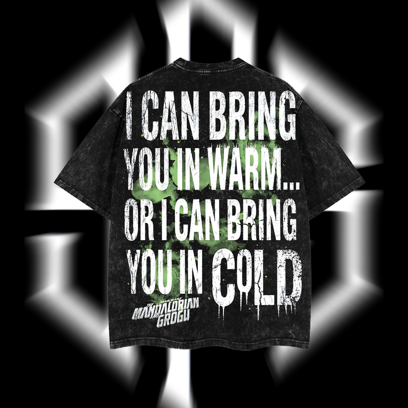 Mandalorian & Grogu – The Clan of Two Star Wars Edition Double-Printed Oversize Lightweight Acid-Washed Premium Cotton T-Shirt