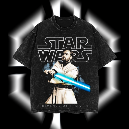 Obi-Wan Kenobi – The High Ground Master Star Wars Edition Double-Printed Oversize Lightweight Acid-Washed Premium Cotton T-Shirt