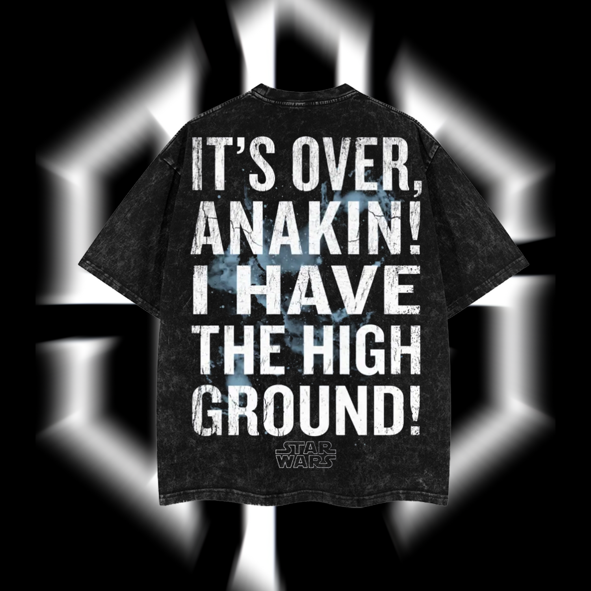 Obi-Wan Kenobi – The High Ground Master Star Wars Edition Double-Printed Oversize Lightweight Acid-Washed Premium Cotton T-Shirt