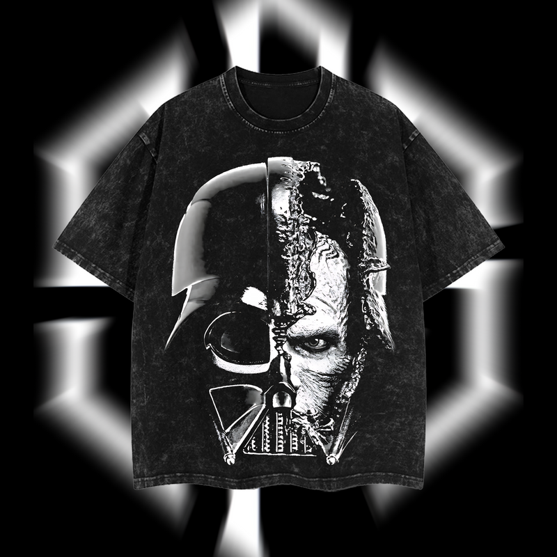 Anakin Skywalker "The Chosen One" Darth Vader Star Wars Edition Double-Printed Oversize Lightweight Acid-Washed Premium Cotton T-Shirt