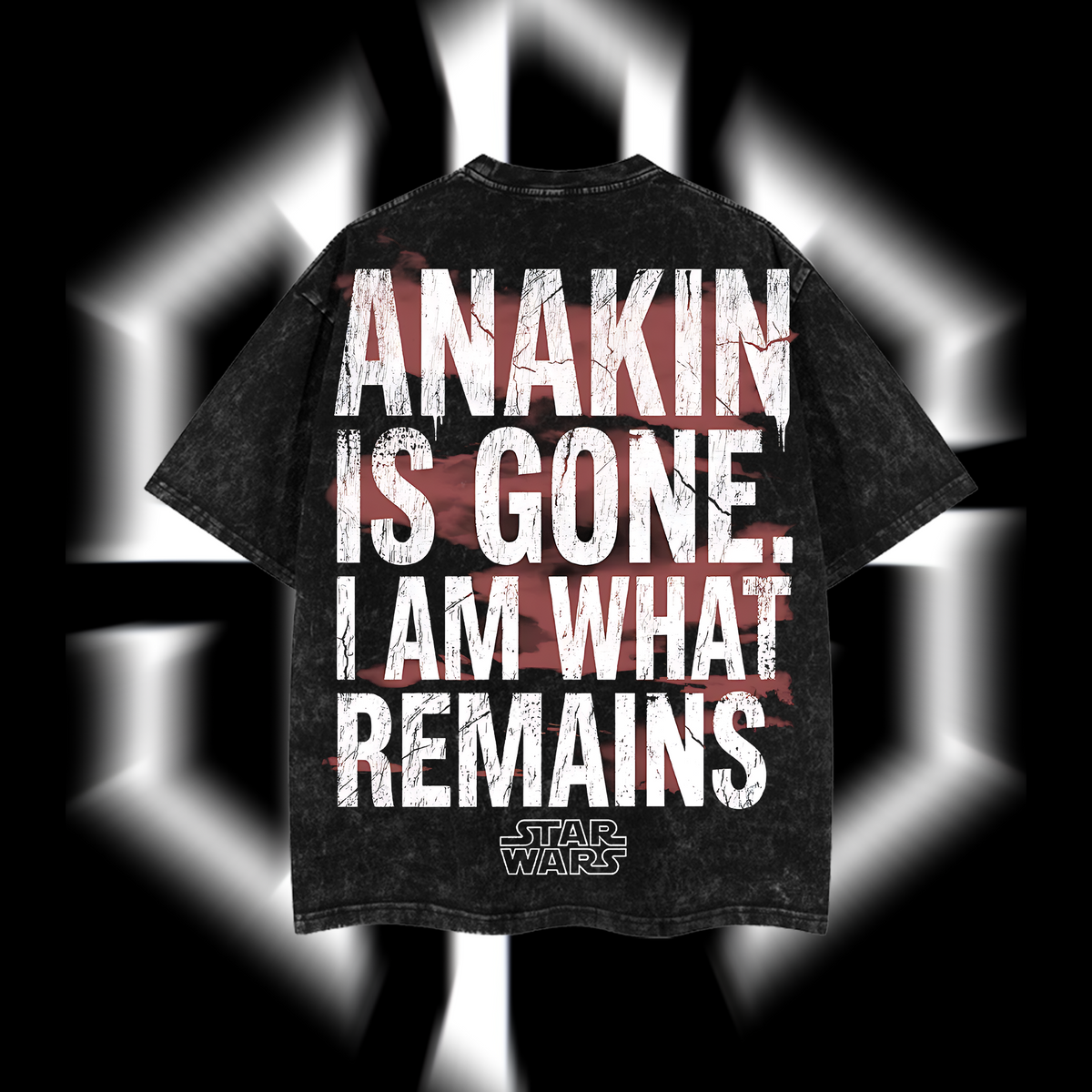 Anakin Skywalker "The Chosen One" Darth Vader Star Wars Edition Double-Printed Oversize Lightweight Acid-Washed Premium Cotton T-Shirt