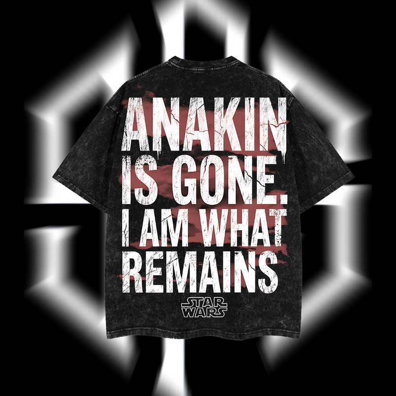 Anakin Skywalker "The Chosen One" Darth Vader Star Wars Edition Double-Printed Oversize Lightweight Acid-Washed Premium Cotton T-Shirt