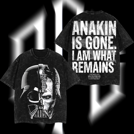 Anakin Skywalker "The Chosen One" Darth Vader Star Wars Edition Double-Printed Oversize Lightweight Acid-Washed Premium Cotton T-Shirt