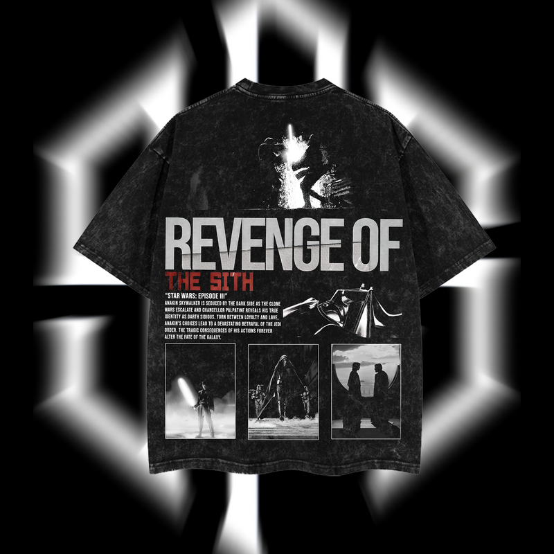 Anakin Skywalker – From Jedi Knight to Darth Vader Star Wars Edition Double-Printed Oversize Lightweight Acid-Washed Premium Cotton T-Shirt