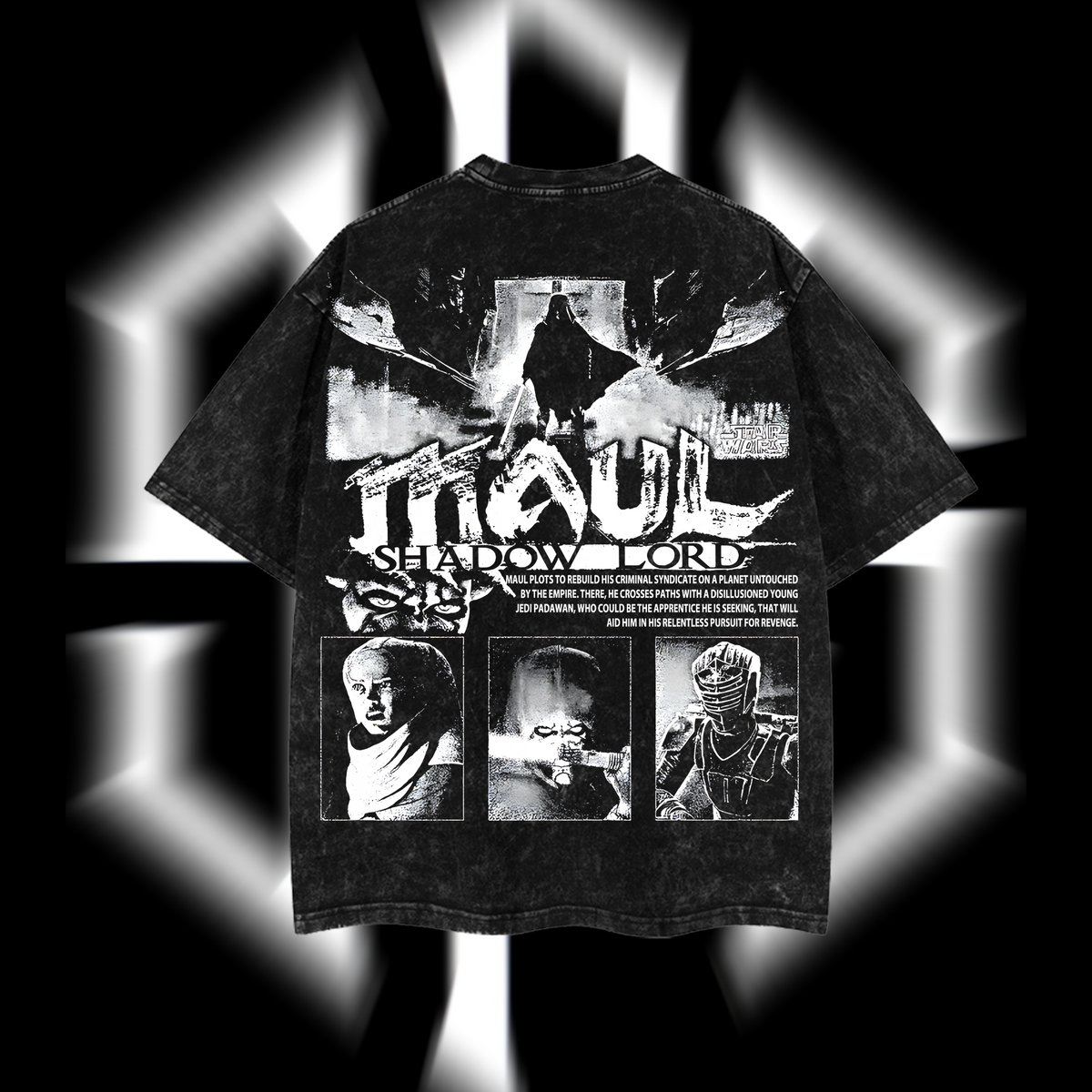 Darth Maul – The Crimson Warrior Star Wars Edition Double-Printed Oversize Lightweight Acid-Washed Premium Cotton T-Shirt