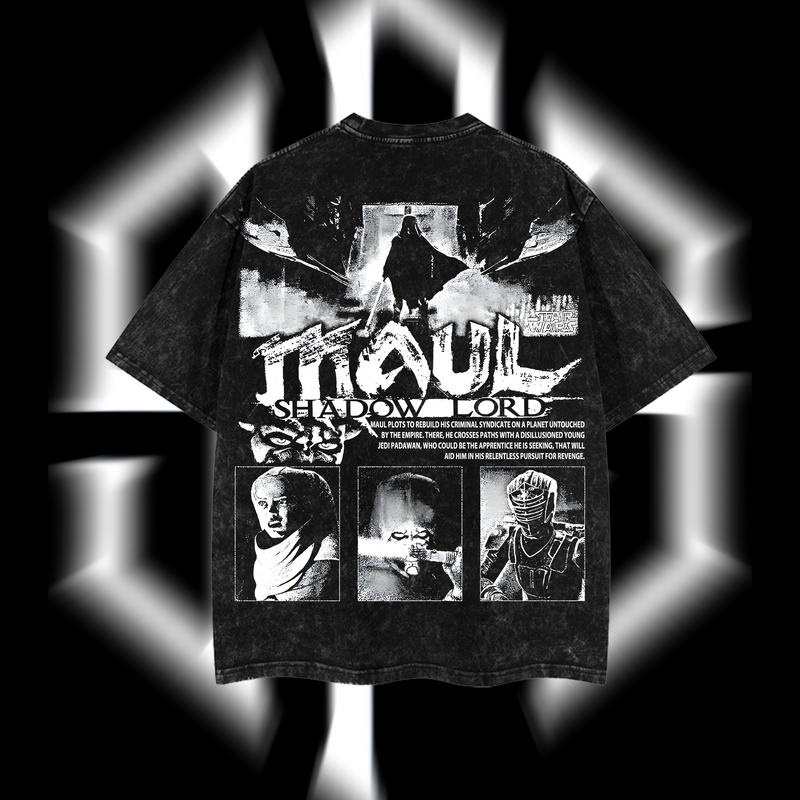 Darth Maul – The Crimson Warrior Star Wars Edition Double-Printed Oversize Lightweight Acid-Washed Premium Cotton T-Shirt