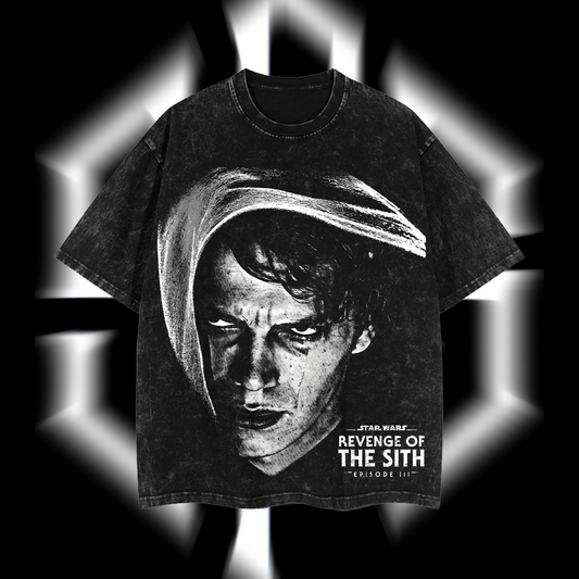 Anakin Skywalker – From Jedi Knight to Darth Vader Star Wars Edition Double-Printed Oversize Lightweight Acid-Washed Premium Cotton T-Shirt