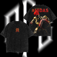 The Golden Brawler Midas Ver 02 - Real Steel Edition Double Printed Oversize Lightweight Acid Washed T-Shirt