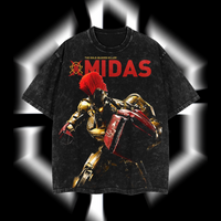 The Golden Brawler Midas Ver 02 - Real Steel Edition Double Printed Oversize Lightweight Acid Washed T-Shirt