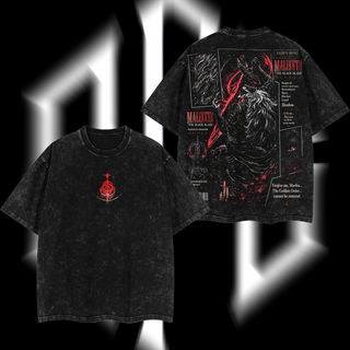 Maliketh "The Black Blade" - Elden Ring Edition Double Printed Oversize Lightweight Acid Washed T-Shirt
