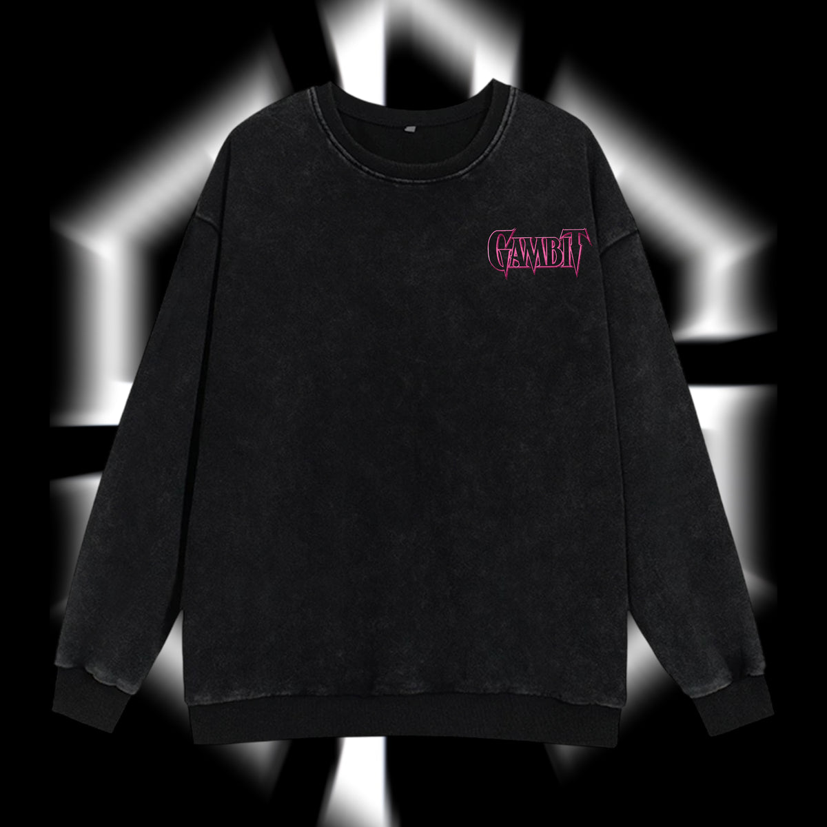 The Card Master "Gambit" Marvel MCU Edition Double Printed Oversize Lightweight Acid Washed Sweater