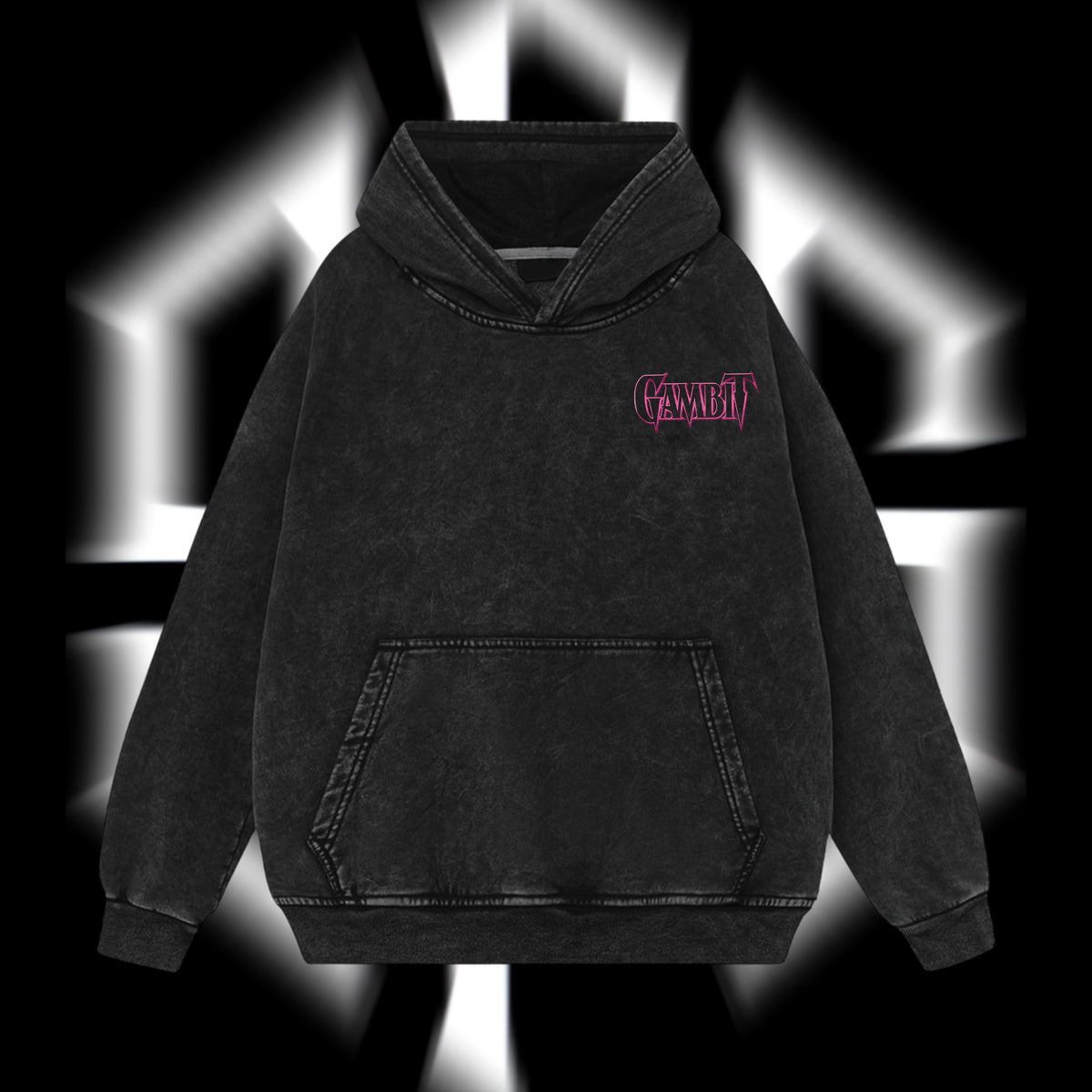 The Card Master "Gambit" Marvel MCU Edition Double Printed Oversize Lightweight Acid Washed Hoodie