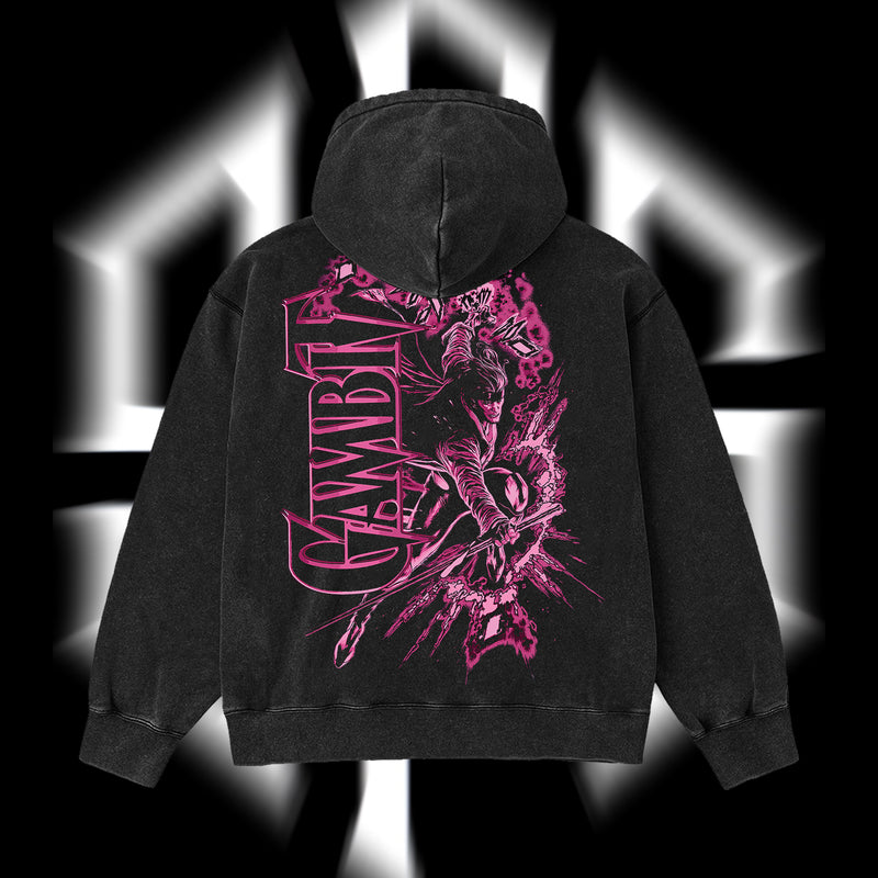 The Card Master "Gambit" Marvel MCU Edition Double Printed Oversize Lightweight Acid Washed Hoodie
